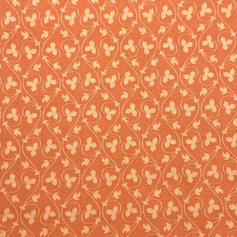 Small Vines Coral | Cinnamon and Cream | Quilting Cotton