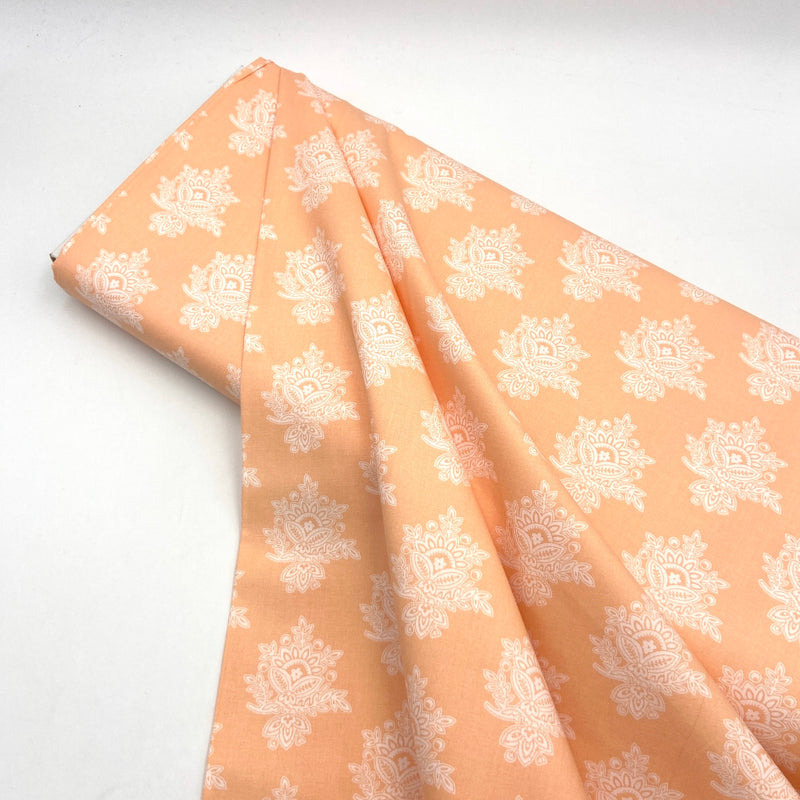 Block Print Peach | Cinnamon and Cream | Quilting Cotton