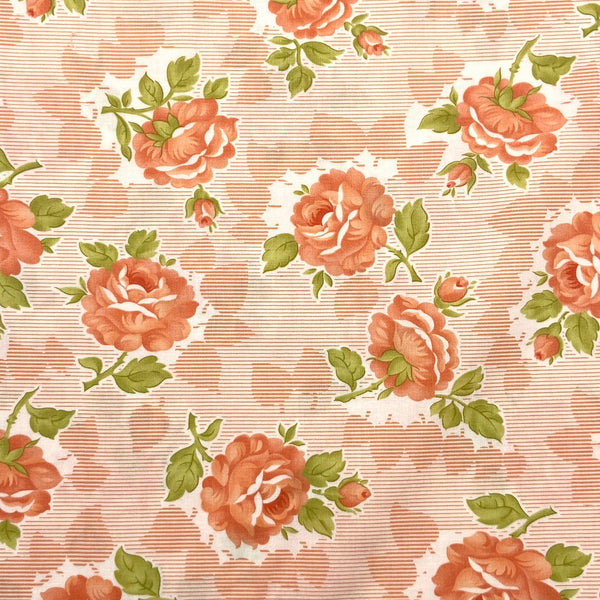 Harvest Rose Coral | Cinnamon and Cream | Quilting Cotton