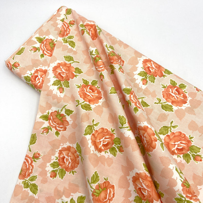 Harvest Rose Coral | Cinnamon and Cream | Quilting Cotton