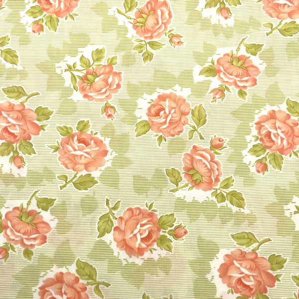 Harvest Rose Olive | Cinnamon and Cream | Quilting Cotton