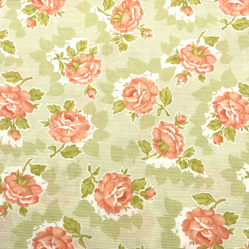 Harvest Rose Olive | Cinnamon and Cream | Quilting Cotton