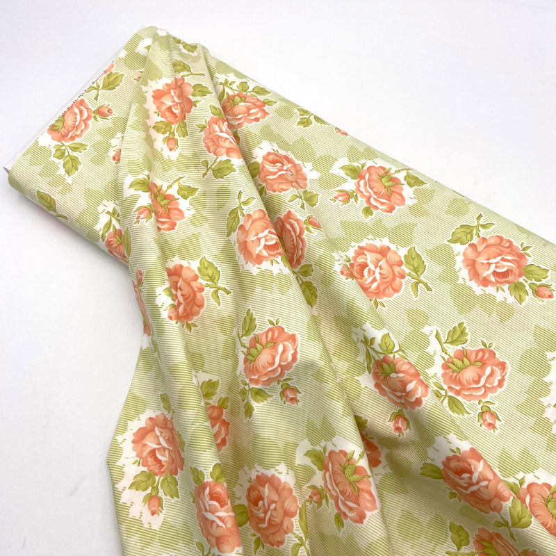 Harvest Rose Olive | Cinnamon and Cream | Quilting Cotton