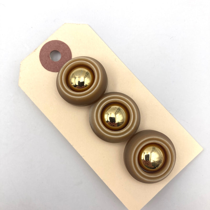 Tan & Gold Shank Buttons | 5/8" OR 7/8"