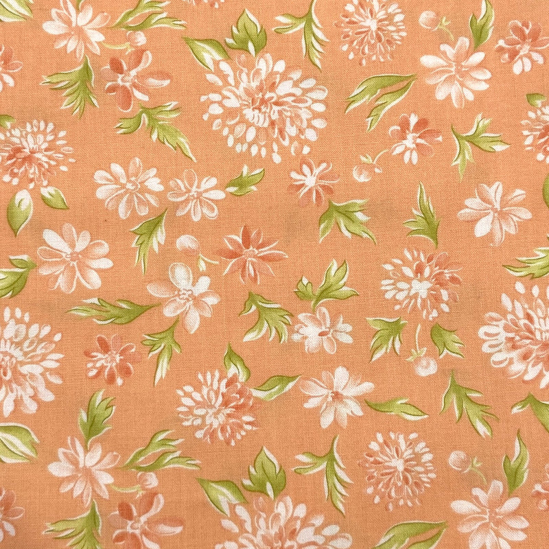 Mums Peach | Cinnamon and Cream | Quilting Cotton