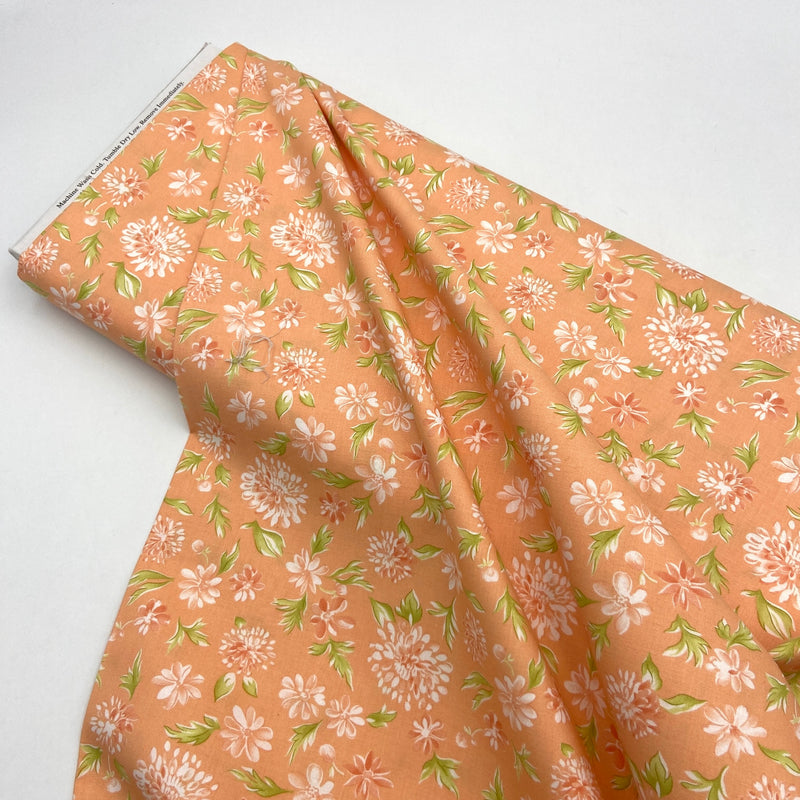 Mums Peach | Cinnamon and Cream | Quilting Cotton