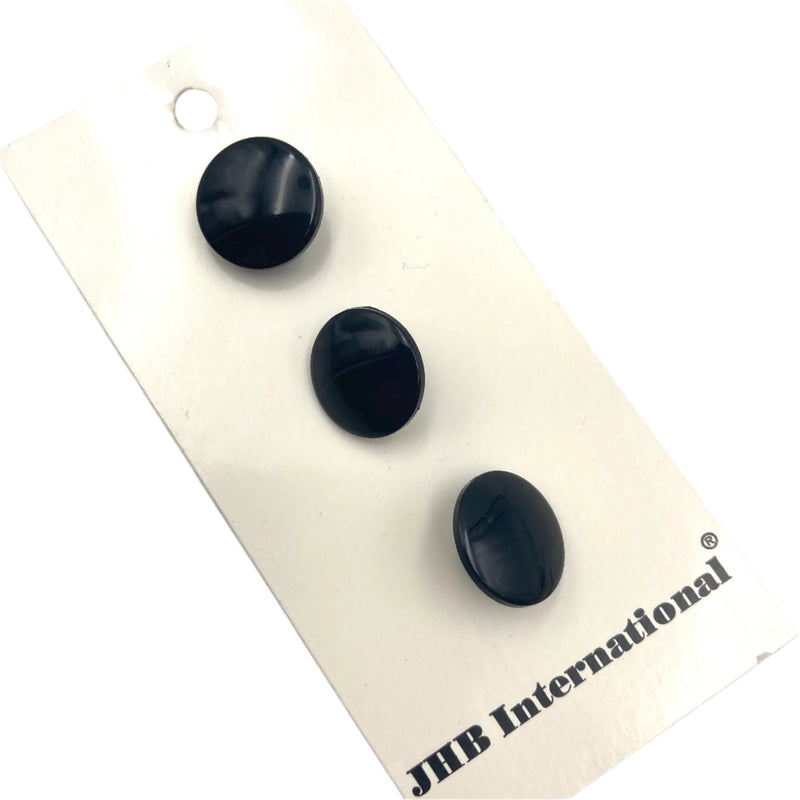 1/2", 5/8" or 7/8" Shiny Black | JHB International Plastic Buttons | Choose Your Size