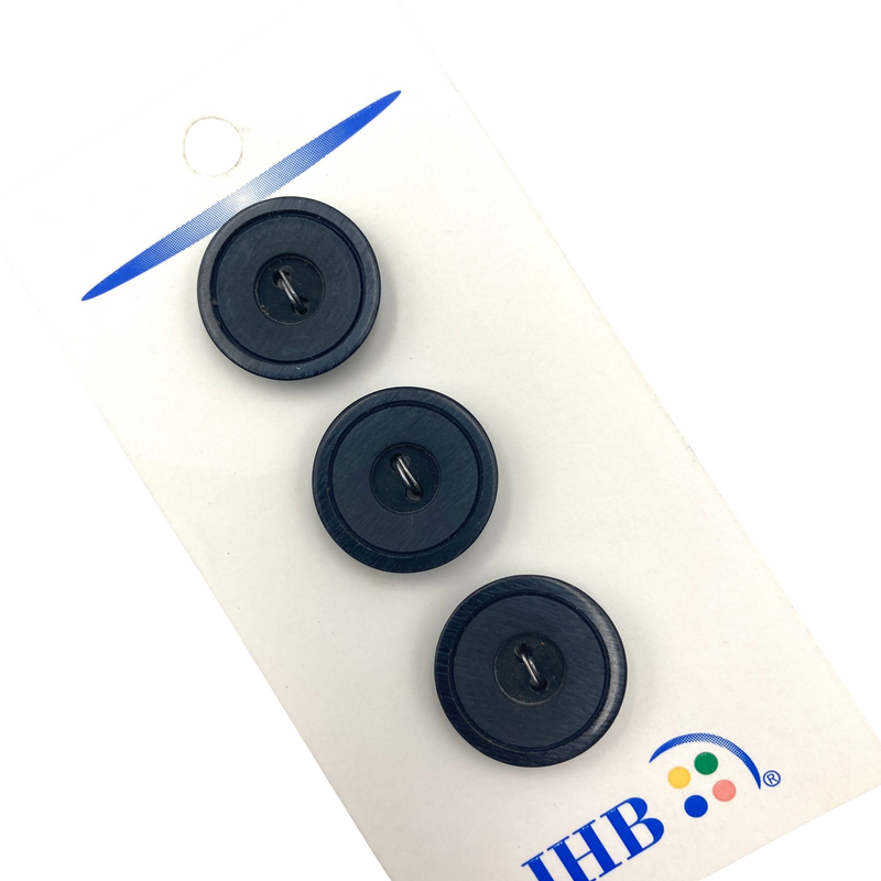 3/4" or 7/8" Navy Shimmer Border | JHB International Plastic Buttons | Choose Your Size