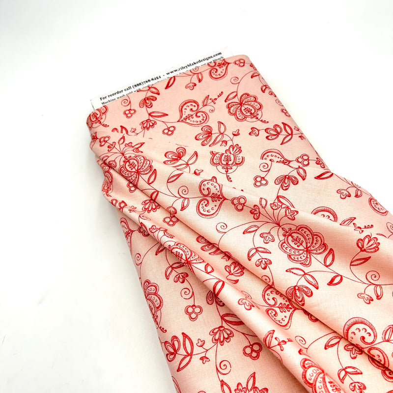 Hearts and Flowers Blush | Be Mine Valentine | Quilting Cotton