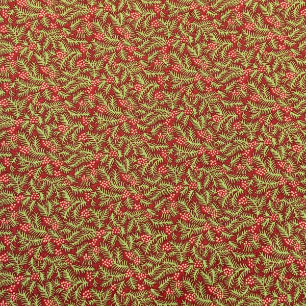 Fir Sprigs Red | Winter Joy | Quilting Cotton