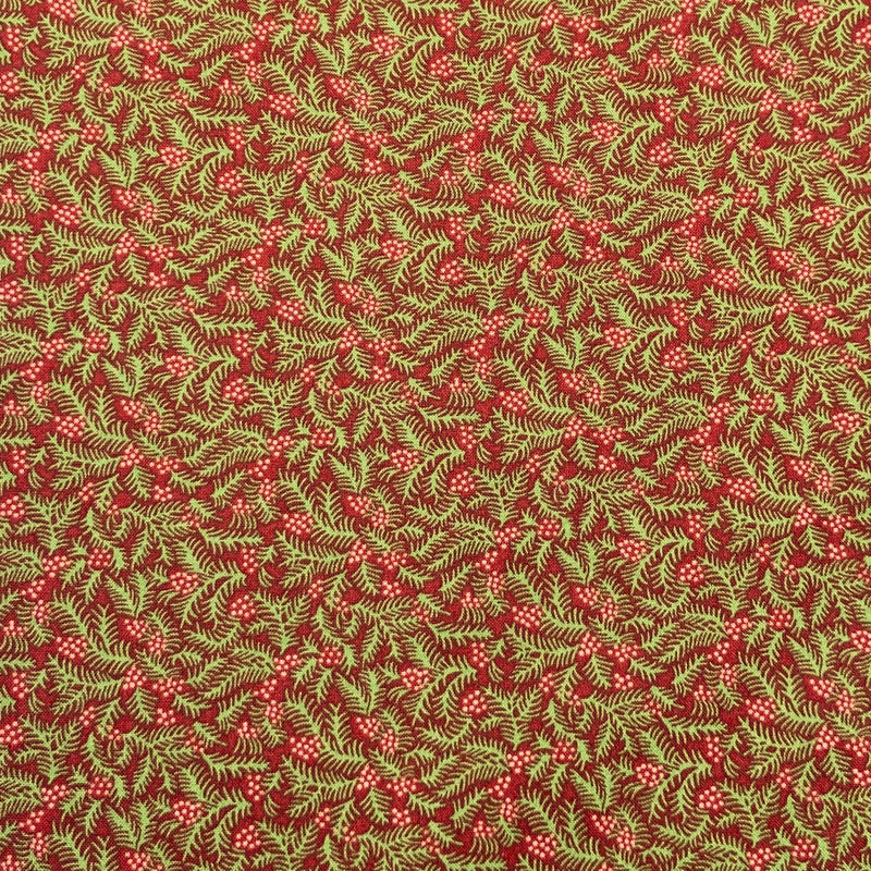 Fir Sprigs Red | Winter Joy | Quilting Cotton