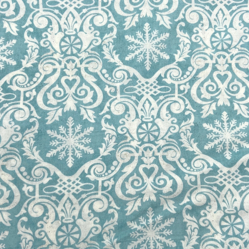 Christmas Damask Glacier | Peppermint Bark | Quilting Cotton