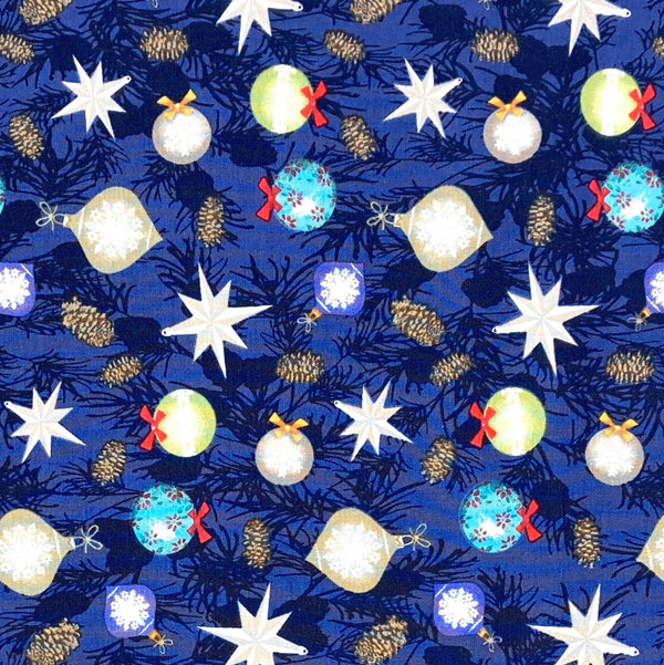 Blue Ornaments | Winter's Eve | Quilting Cotton