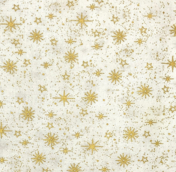 Small Snowflakes Metallic White | Stof-Star Sprinkle | Quilting Cotton