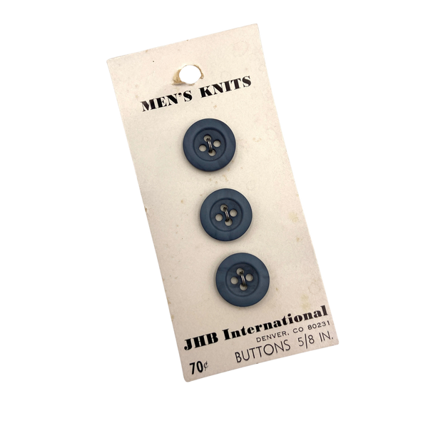 5/8" Slate | JHB International Vintage Plastic Buttons | Set of 3