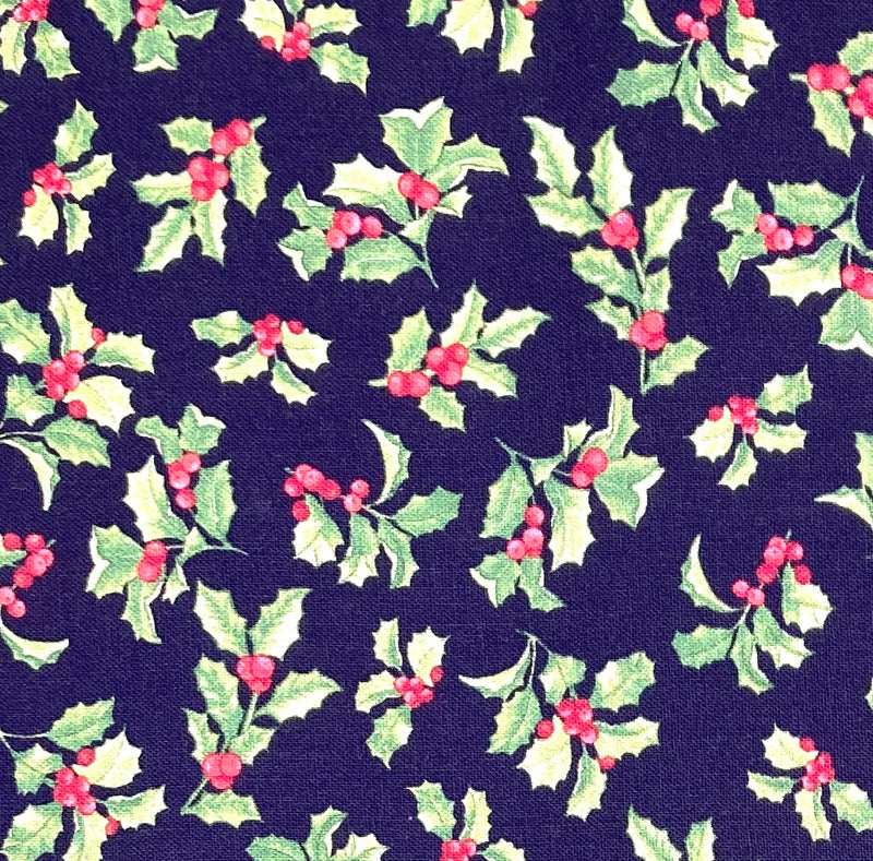 Seasonal Holly Black | Joy of the Season | Quilting Cotton