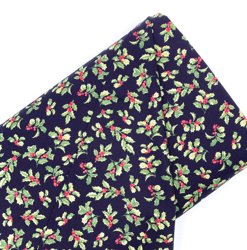 Seasonal Holly Black | Joy of the Season | Quilting Cotton