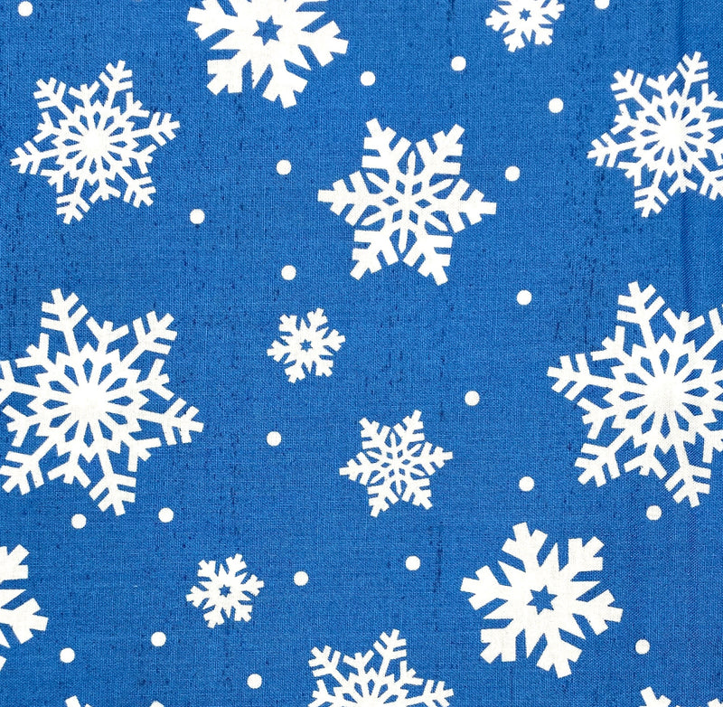 January Snowflakes Bright Blue | Monthly Placemats | Quilting Cotton