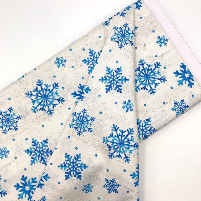 January Snowflakes Cream | Monthly Placemats | Quilting Cotton