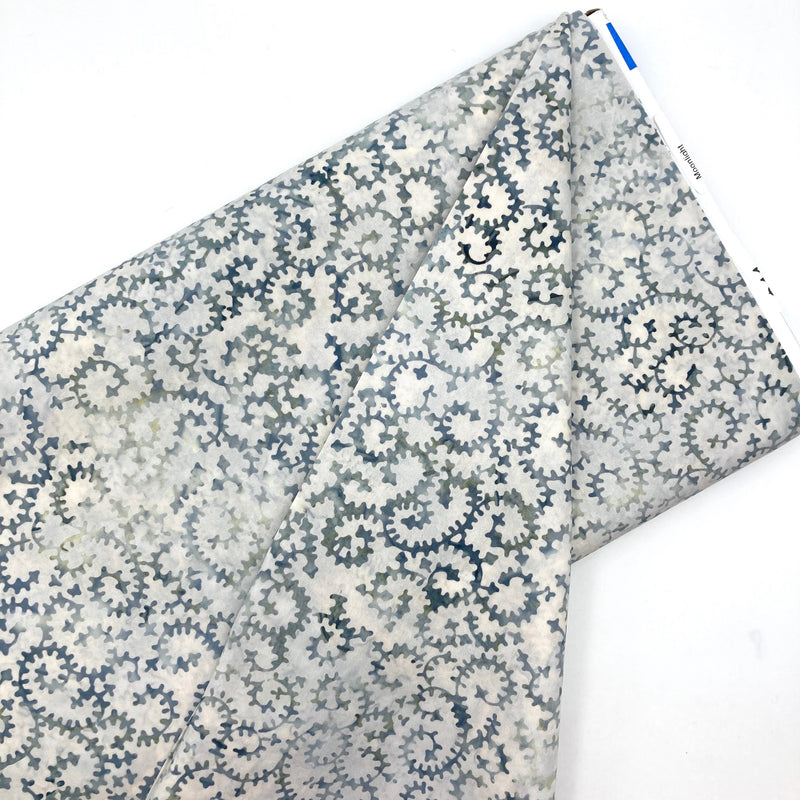 Moonlight Batik "B" Ivory with Blue-Green Swirls | Wilmington Batiks | Quilting Cotton