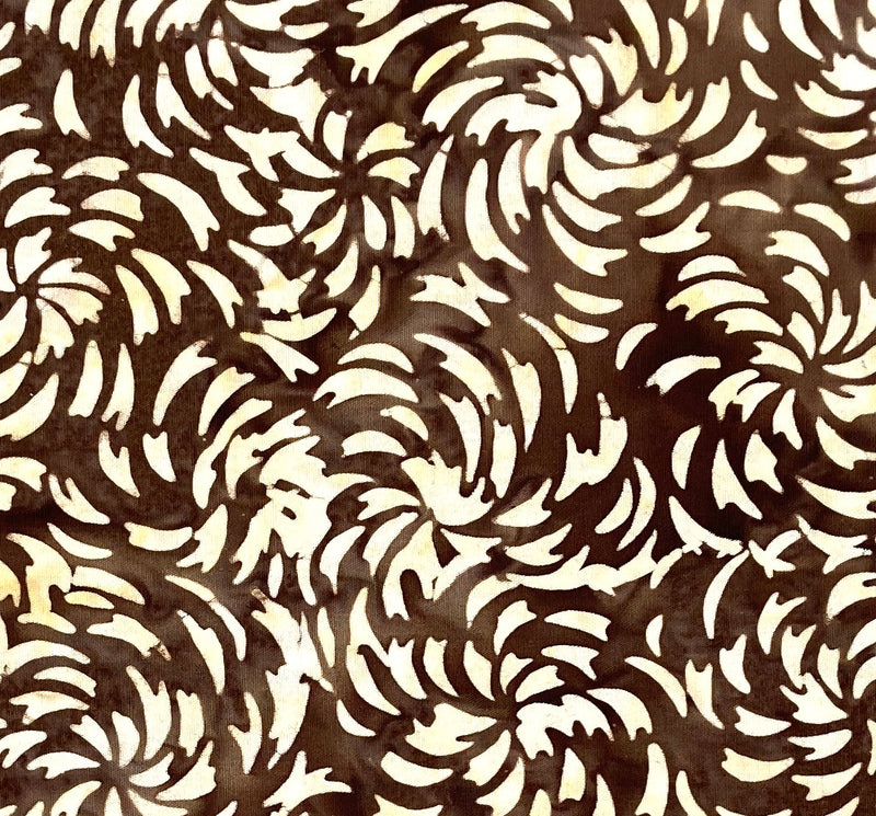 Cream Rice Grains on Brown | Banyan Batiks Classics | Quilting Cotton