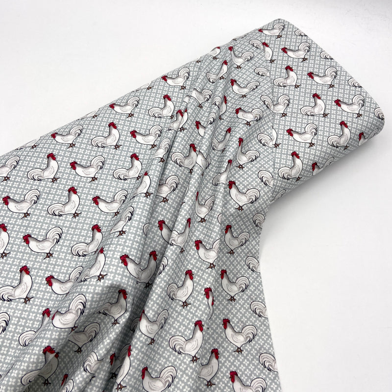 Rooster Gray | Spring Hill Farm | Quilting Cotton