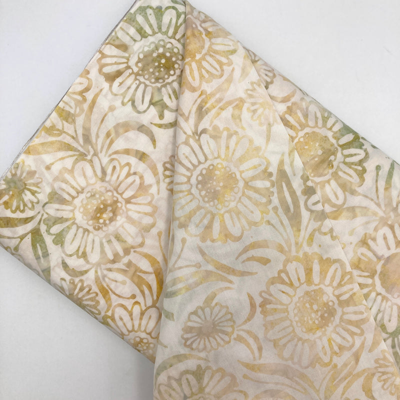 Pale Citrus Sunflowers | Moda Aloha Batiks | Quilting Cotton