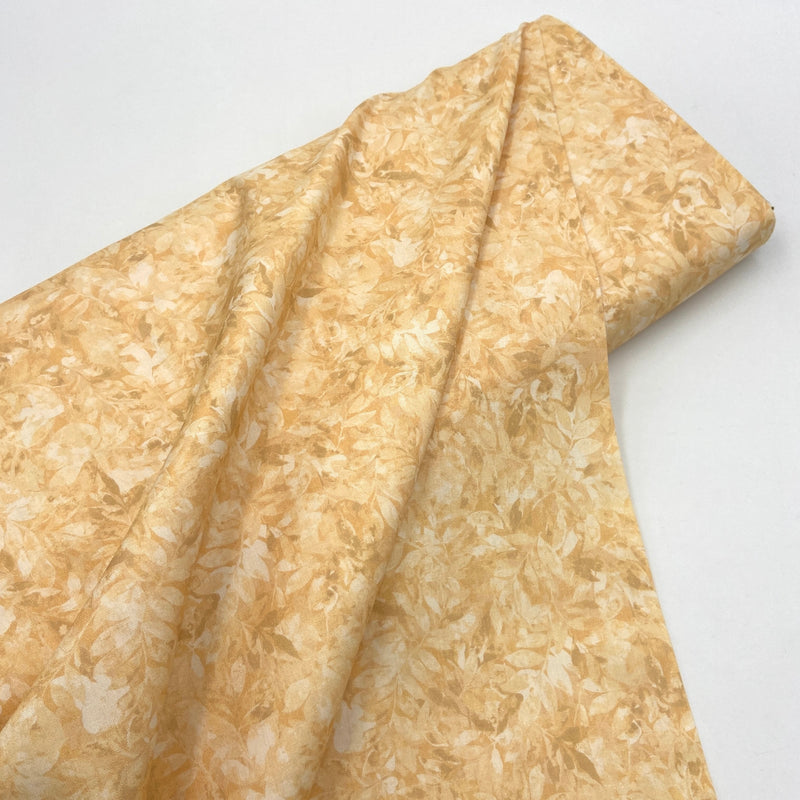 Leaf Tonal Pale Yellow | Nature's Palette | Quilting Cotton