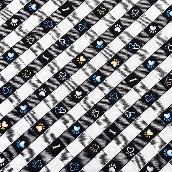 Puppy Lane Plaid Black | Think Pawsitive | Quilting Cotton