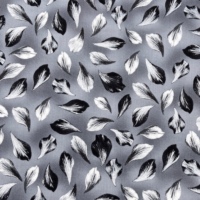 Float Midnight Petals Med Gray | Midnight Paradise | Quilting Cotton