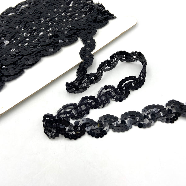 1" Black | Sequin Trim