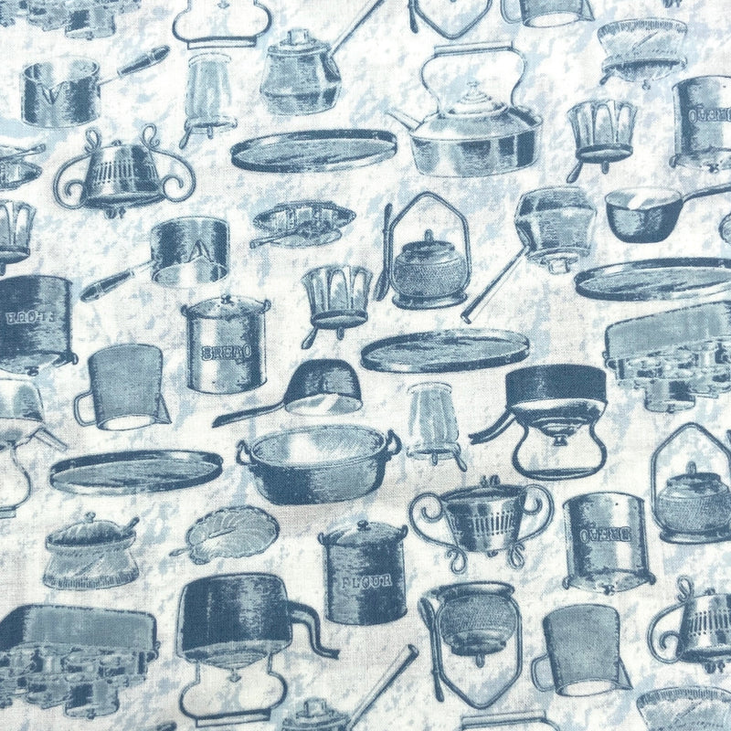 Pots and Pans Blue | Just Desserts | Quilting Cotton