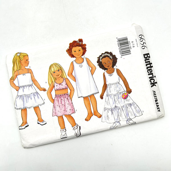 Butterick 6656 | Kids' Top, Camisole, Dress | Size 6-8