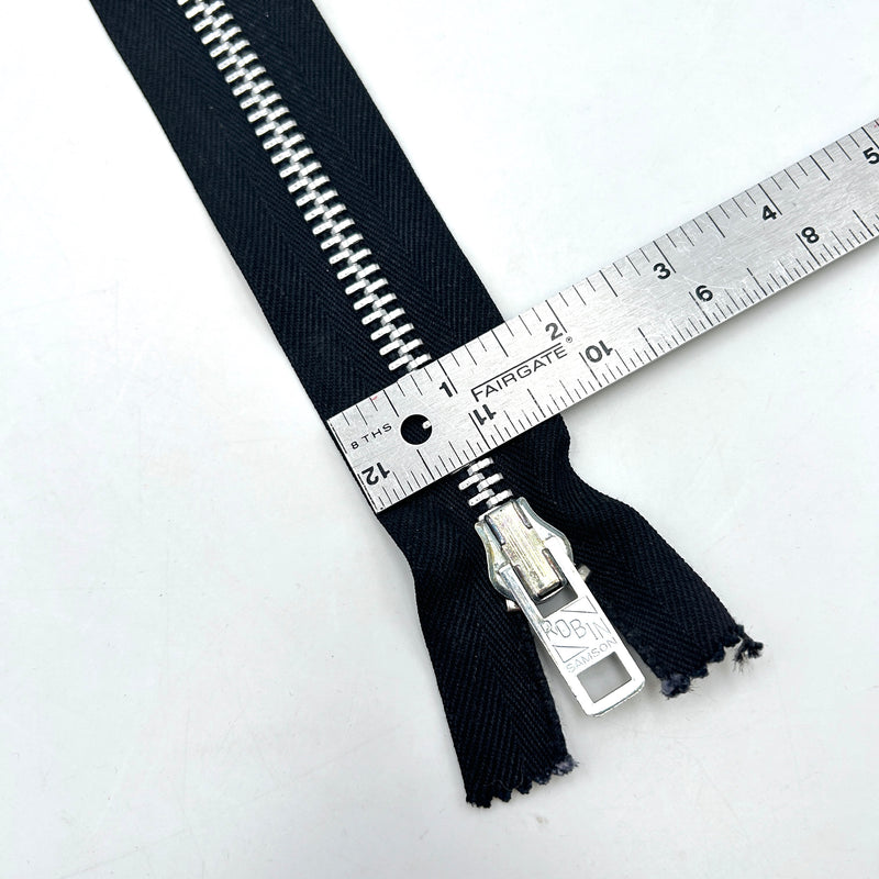 Heavy Duty Black | Metal NON-SEPARATING Zippers | Pick Your Size