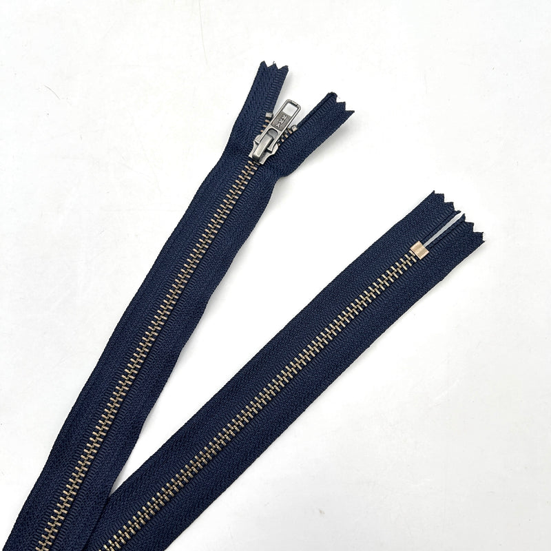 Heavy Duty Navy | NON-Separating Metal Zipper | Choose Your Size