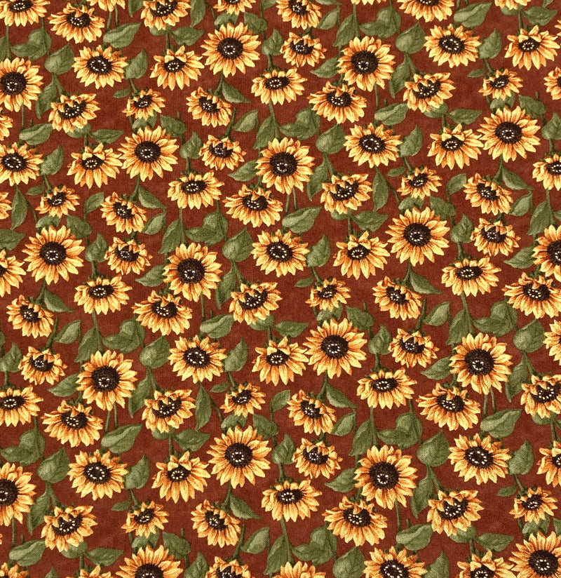 Sunforest Brown | Sunflower Garden | Quilting Cotton