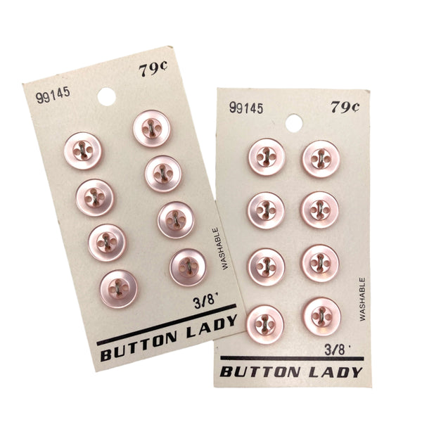 3/8" Pink Ladies | Plastic Buttons | Set of 8