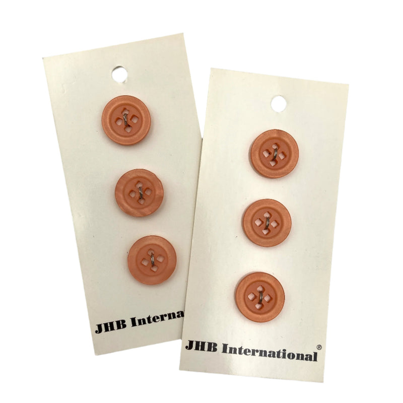 5/8" Grapefruit | Plastic Buttons | Set of 3