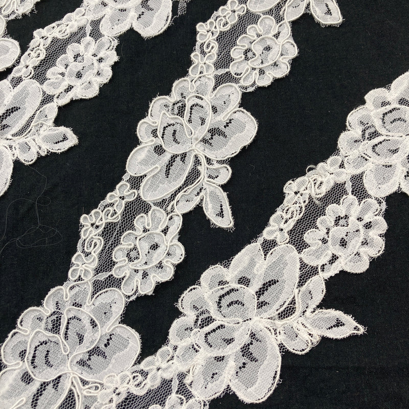 2.5" Rosemary | Embroidered Mesh Corded Lace