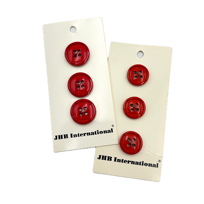 5/8" or 3/4" Lipstick Red | Plastic Buttons | Choose Your Size