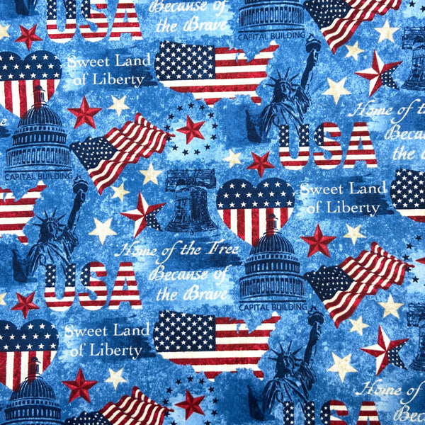 Home of the Free | Stars and Stripes | Quilting Cotton