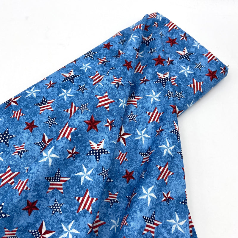 Scattered Stars Light Blue | Stars and Stripes | Quilting Cotton