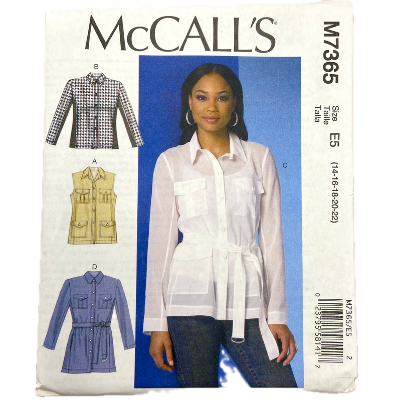 McCall's M7365 | Adult Vest, Jacket and Belt | Size 14-22