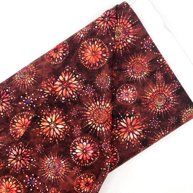 Medallion Burst Brick | Liberty, Glory, Freed | Quilting Cotton