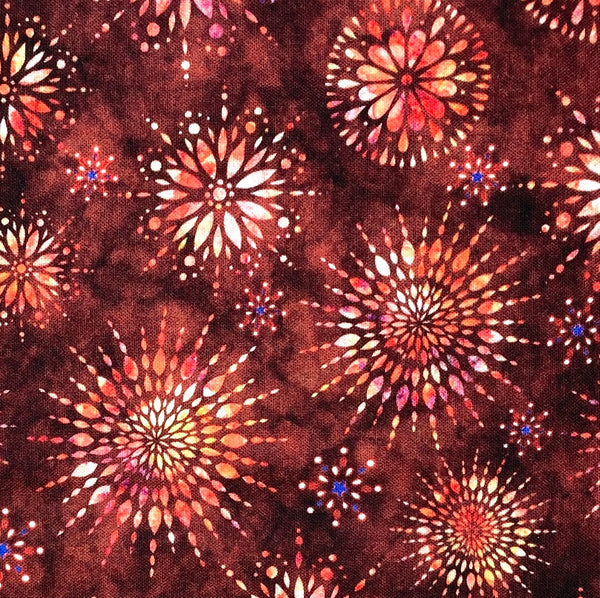 Medallion Burst Brick | Liberty, Glory, Freed | Quilting Cotton