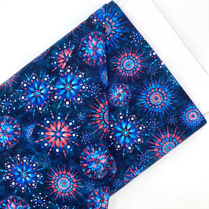 Medallion Burst Navy | Liberty, Glory, Freed | Quilting Cotton