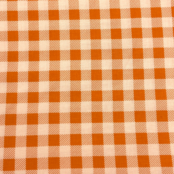 orange gingham quilting cotton