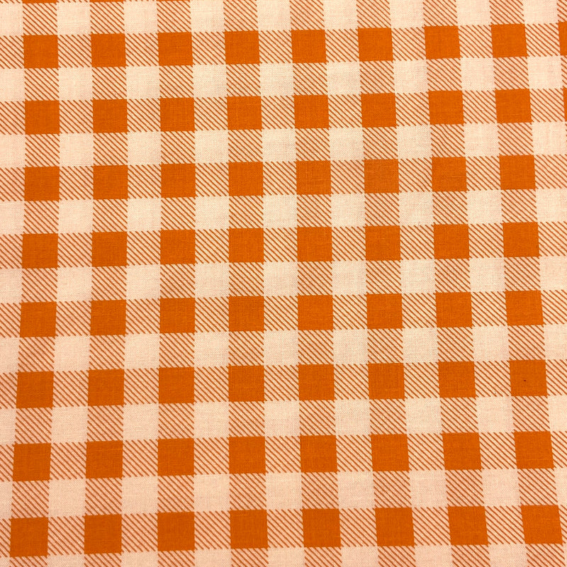 orange gingham quilting cotton