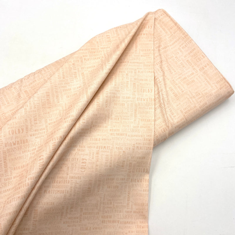 Town Names Peach | Kansas Nebraska Shop Hop | Quilting Cotton