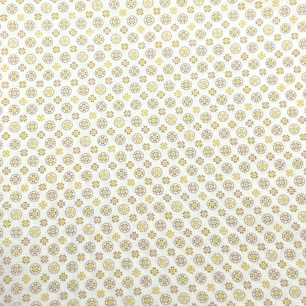 Stitched Stars White | Buttercup Slate | Quilting Cotton